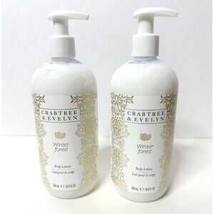 CRABTREE & EVELYN 2-Pack Body Lotion Winter Forest Christmas Holiday 16.9 oz